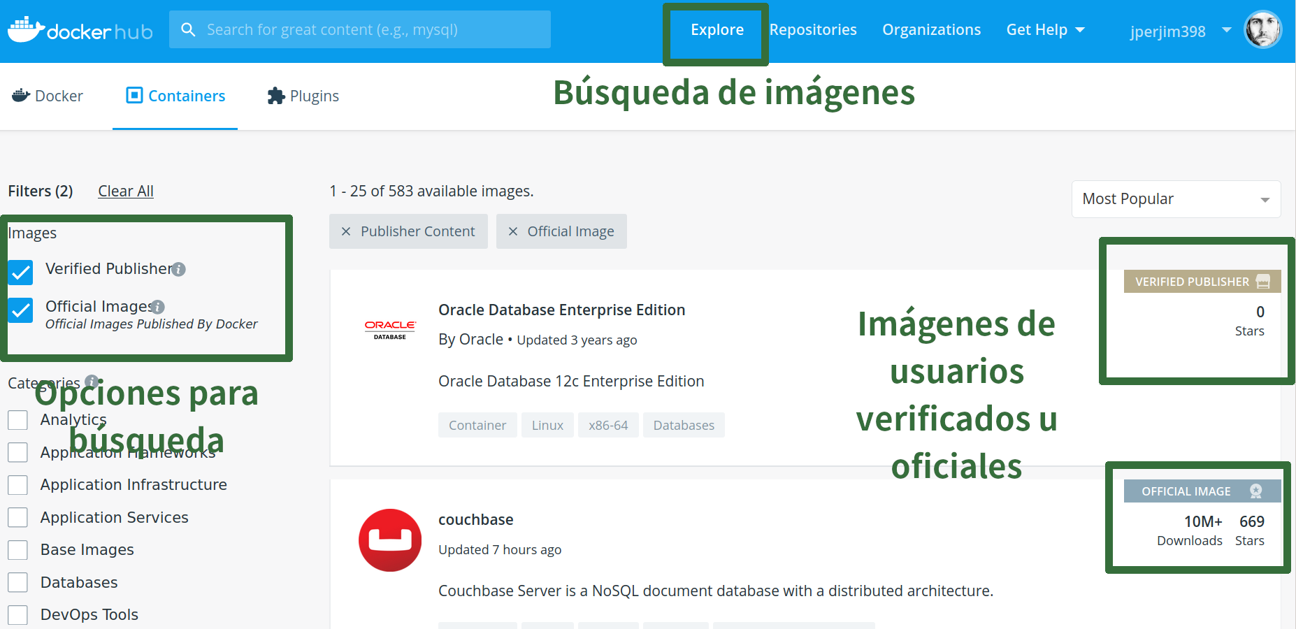 Búsqueda de imágenes oficiales o verificadas