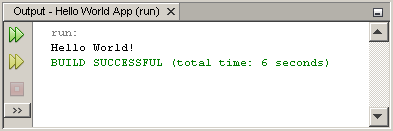The program prints Hello World! to the Output window (along with other output from the build script).