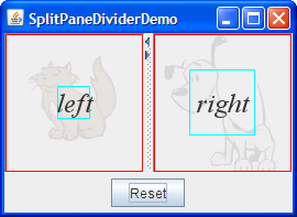 A snapshot of SplitPaneDividerDemo