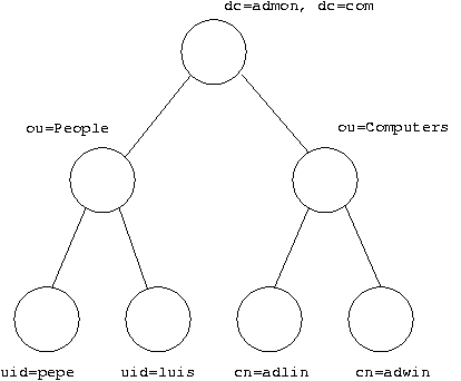 Estructura de directorio del dominio admon.com.